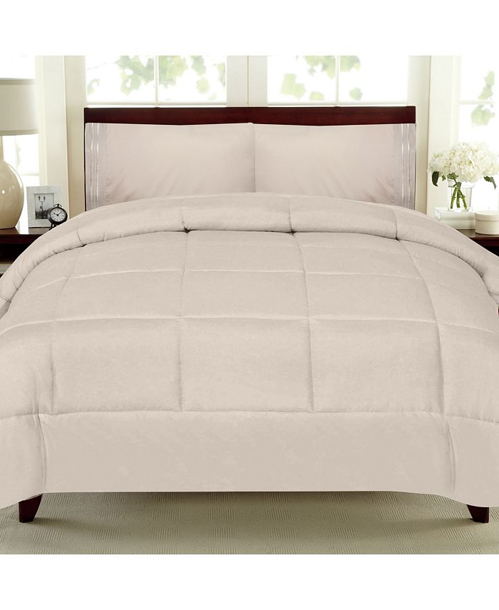 Sweet Home Collection Solid Color Box Stitch Down Alternative Twin Comforter Reviews Comforters Bed Bath Macy S