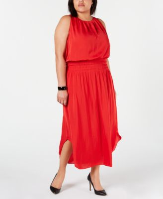 plus size satin midi dress