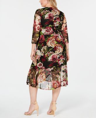 wrap midi dress floral