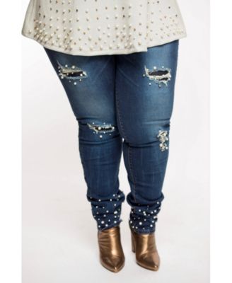 pants with pearls on them