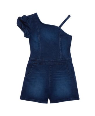 macy's blue jean jumpsuit