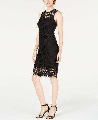 lace overlay sheath dress