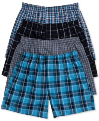 hanes men's 5pk boxer shorts tartan