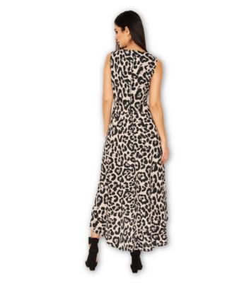 ax paris off white leopard print dress