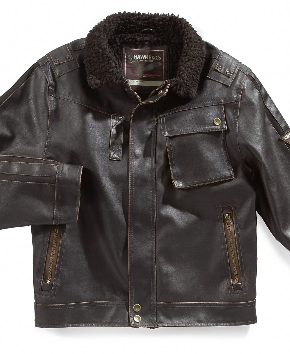 KC Collections Kids Jacket, Boys Faux Leather B2 Bomber Jacket