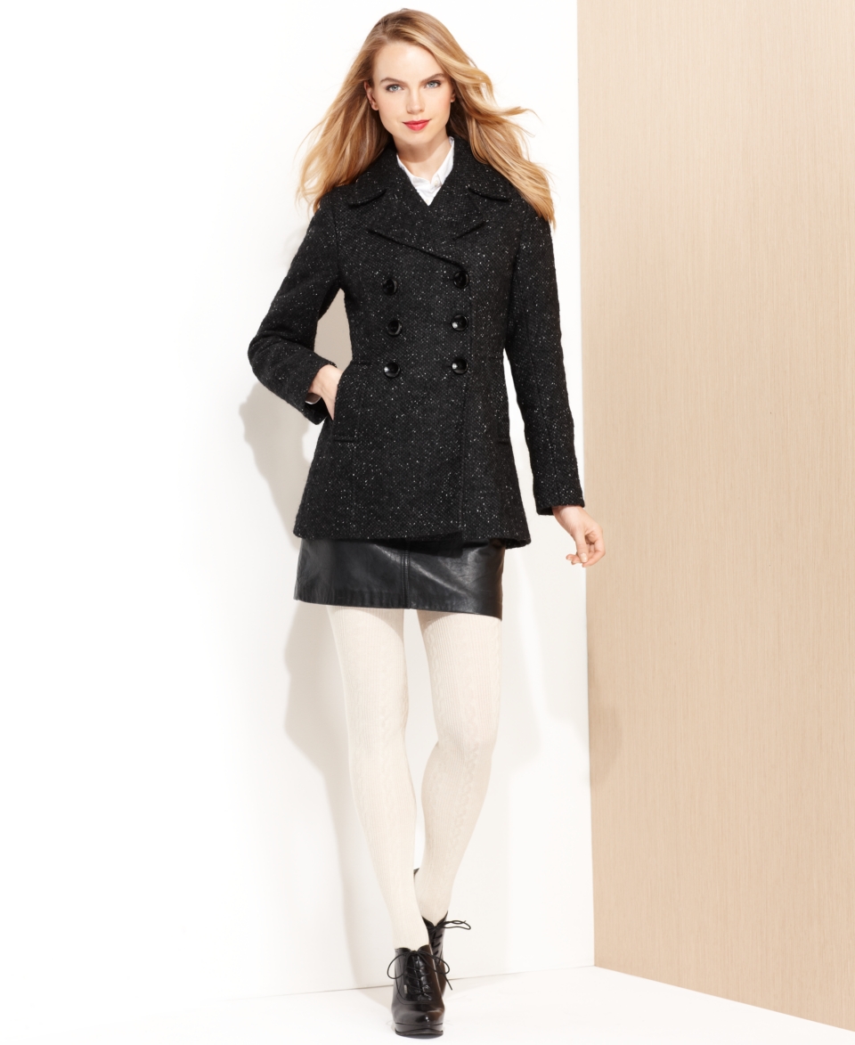 Nine West Coat, Tweed Wool Blend Pea Coat