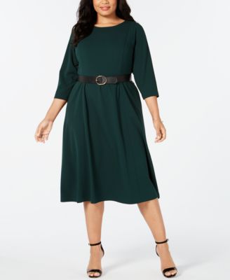 plus size green midi dress