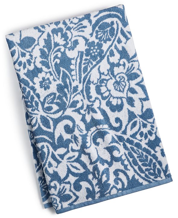 Charter Club 30" x 56" Elite Cotton Scroll Paisley Bath Towel, Created