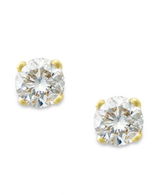Macy's Round-Cut Diamond Stud Earrings 