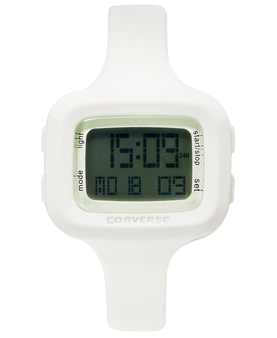 Converse Watch, Womens Digital Understatement White Silicone Strap