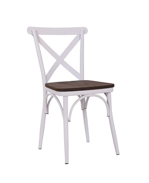 Ac Pacific Rustic Cross Back Metal Modern Farmhouse Dining Chair Reviews Furniture Macy S