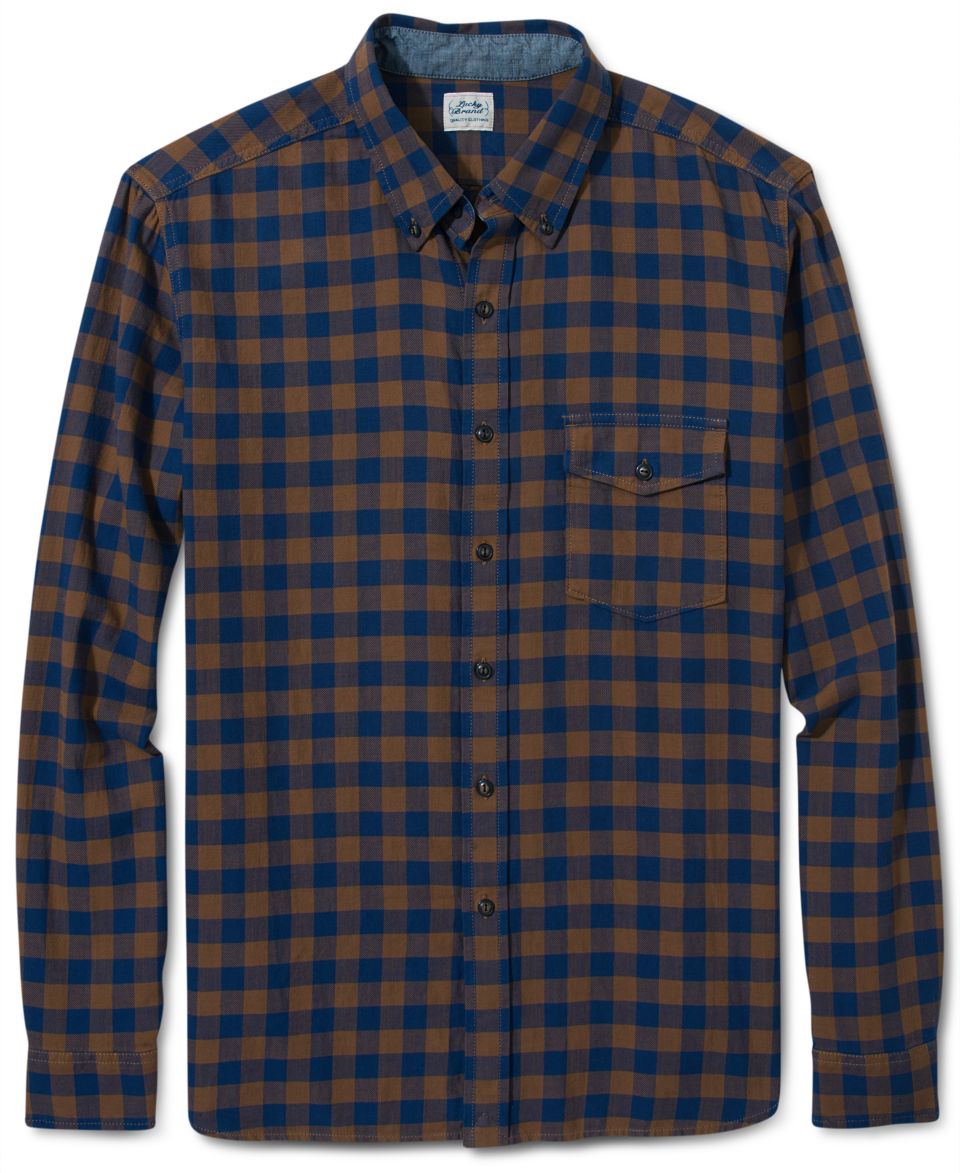 Lucky Brand Jeans Shirt, Slim Fit Long Sleeve Gingham Shirt