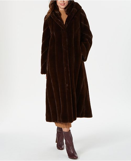 Jones New York Hooded Faux Fur Maxi Coat Reviews Coats Women Macy S