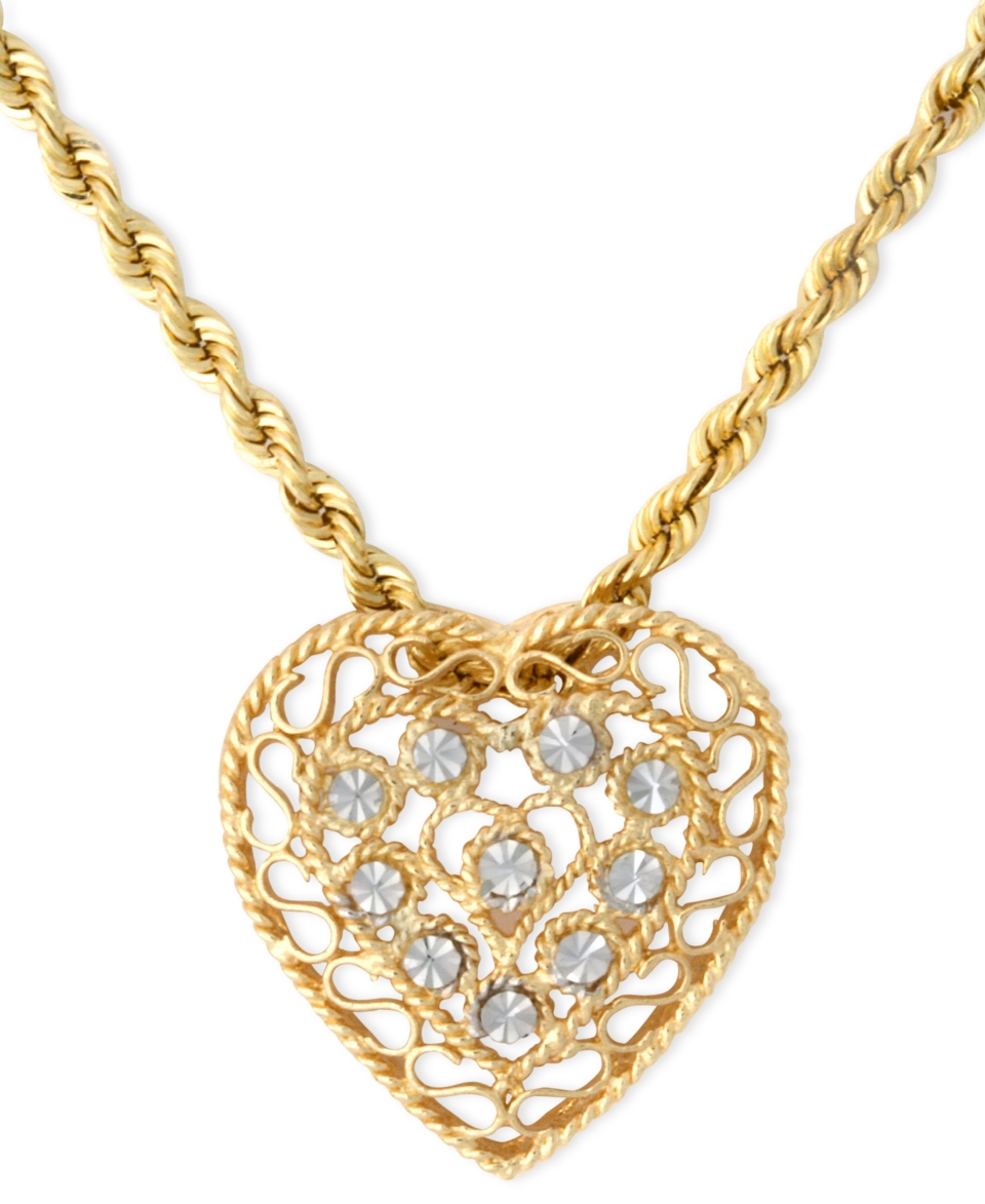 YellOra Necklace, YellOra Two Tone Crystal Heart Pendant   Necklaces   Jewelry & Watches