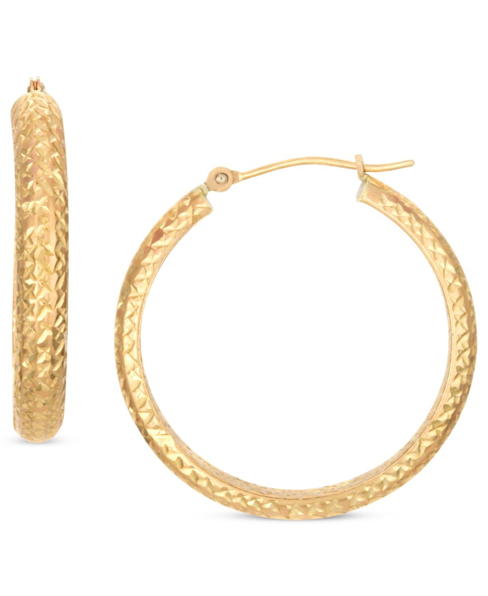 YellOra Earrings, YellOra Textured Hoop Earrings   Earrings   Jewelry & Watches