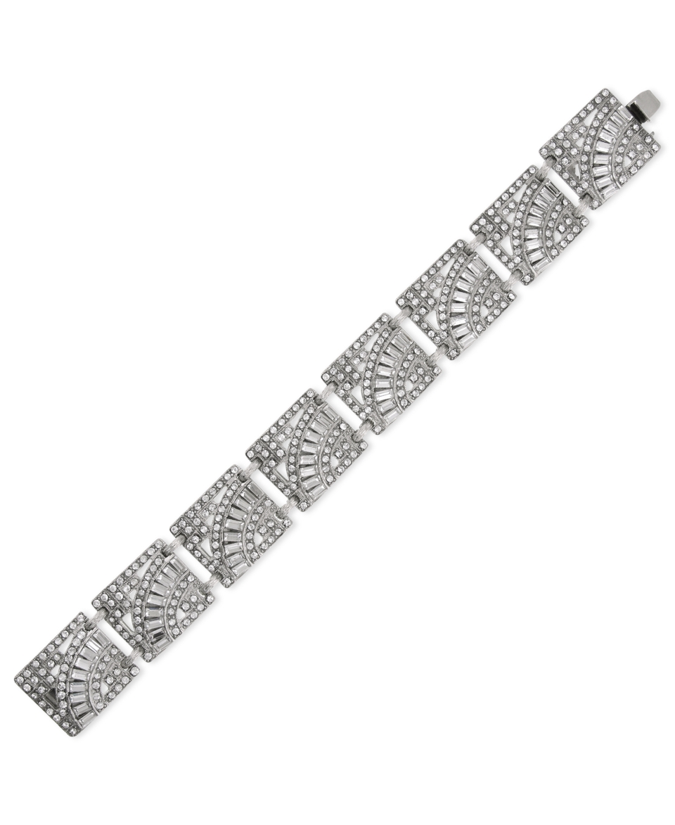 2028 Bracelet, Silver Tone Crystal Link Bracelet   Fashion Jewelry