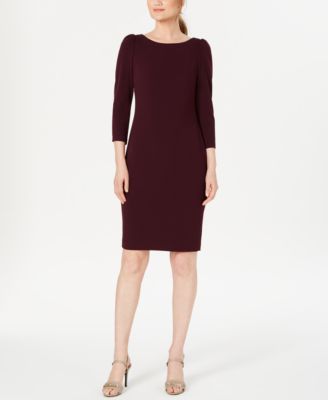 calvin klein puff shoulder sheath dress