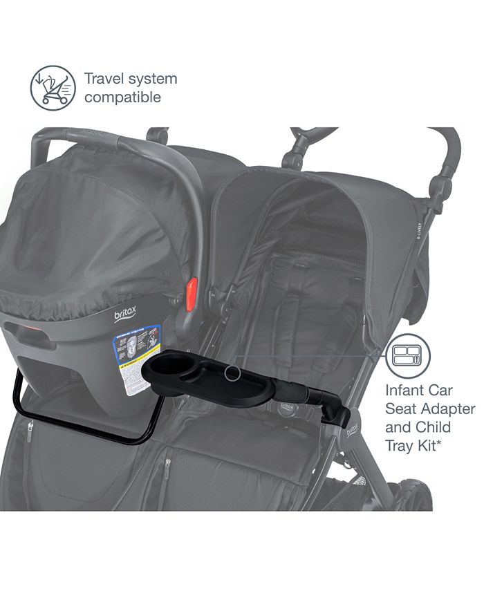 Britax B Lively Double Infant Car Seat Adapter And Child Tray Reviews All Baby Gear Essentials Kids Macy S