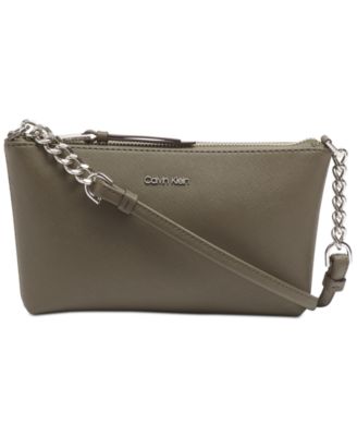 calvin klein hayden saffiano leather chain crossbody