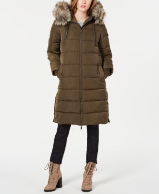 BCBGeneration Faux-Fur Hooded Puffer 