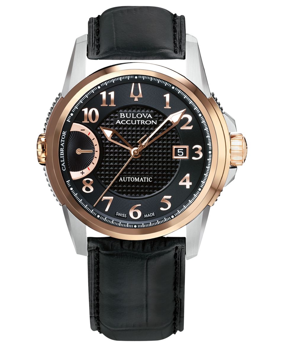 Bulova Accutron Watch, Mens Swiss Chronograph Amerigo Brown Leather Strap 44mm 65C109   Watches   Jewelry & Watches