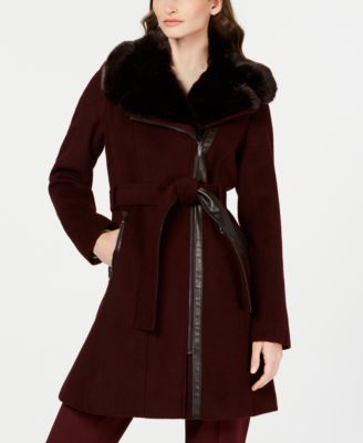 macys long wool coat womens