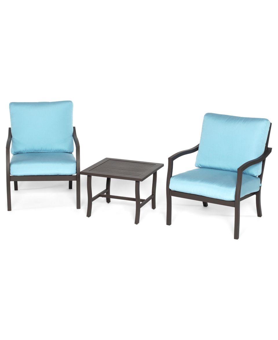 Madison Outdoor 3 Piece Seating Set 2 Lounge Chairs and 1 End Table   Furniture