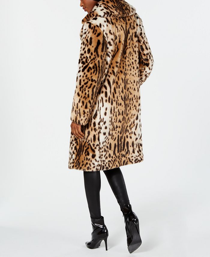 Kendall + Kylie Faux-Fur Leopard-Print Coat & Reviews - Coats - Women ...