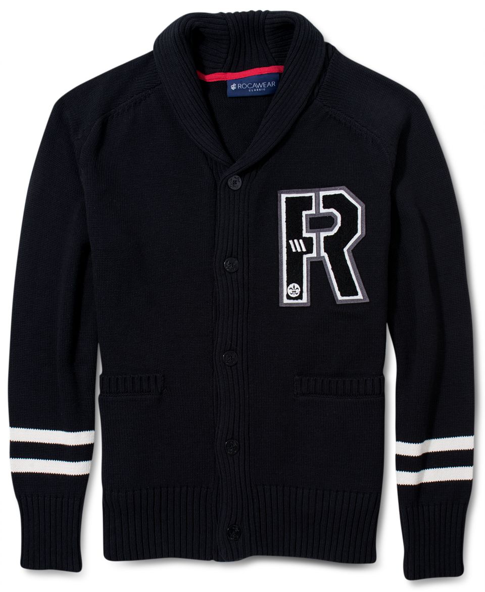 Rocawear Sweater, Collegiate Swag Cardigan   Mens Sweaters