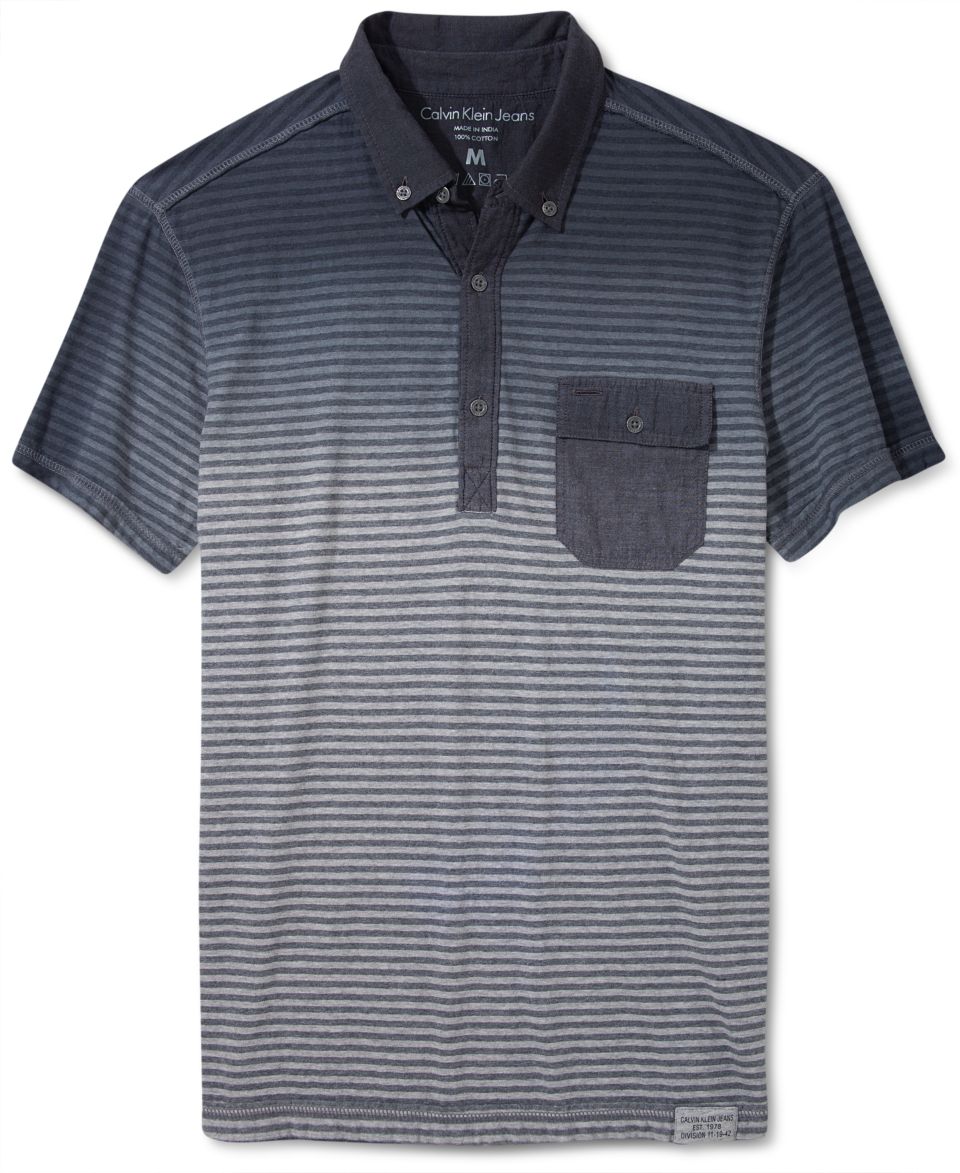 bar III Shirt, Large Placket Polo   Mens Polos