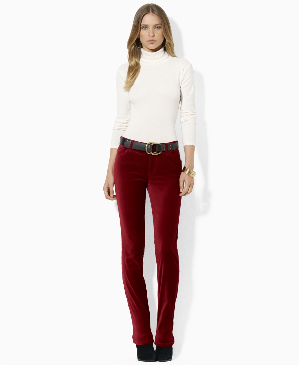 Lauren Ralph Lauren Long Sleeve Turtleneck & Velvet Straight Leg Pants