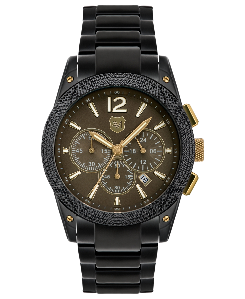 Andrew Marc Watch, Mens Chronograph Black Ion Plated Stainless Steel