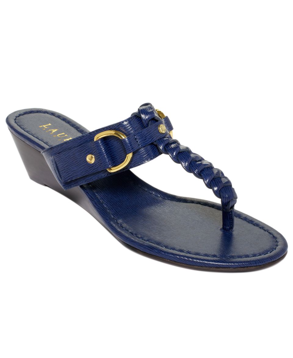 Lauren by Ralph Lauren Shoes, Ladeen Mid Wedge Thong Sandals