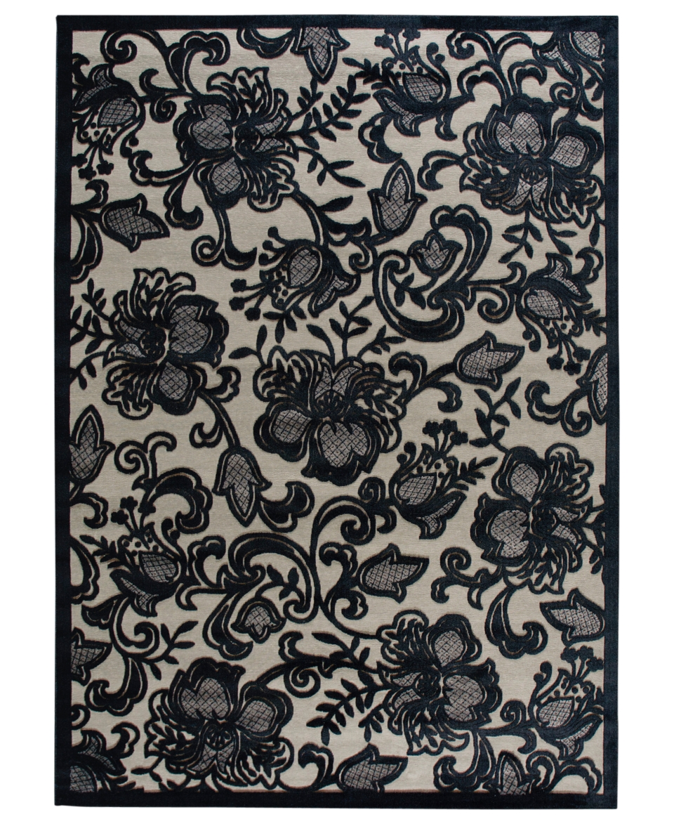 Nourison Area Rug, East Hampton Gothic Lace Pewter 53 x 75   Rugs