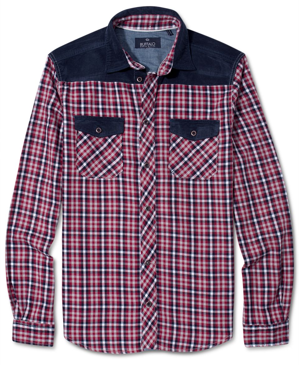 Buffalo David Bitton Shirt, Siat Flannel Plaid Shirt   Mens Casual