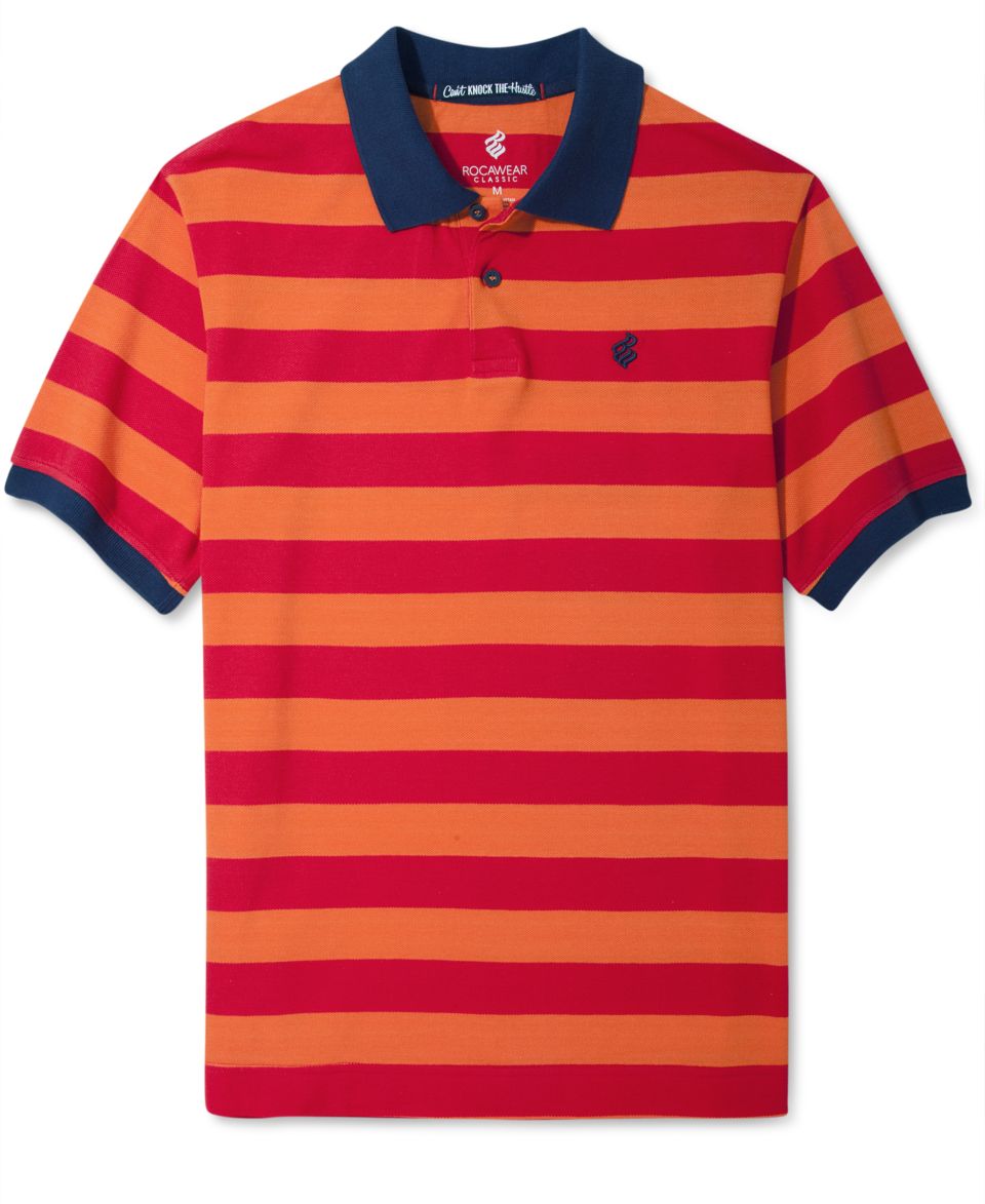 Rocawear Long Sleeve Polo, Rebellion   Mens Polos