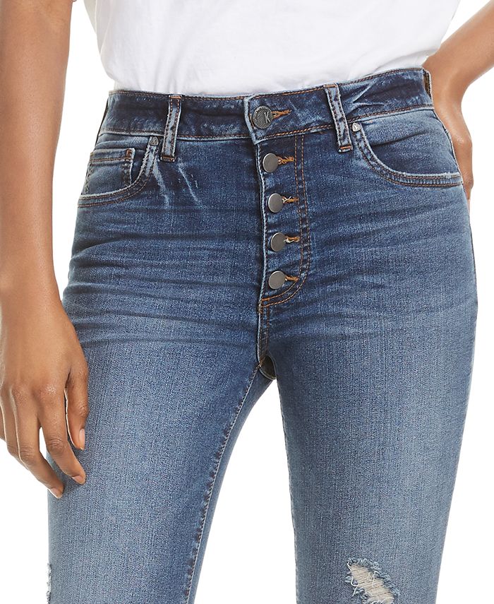 Kut from the Kloth Donna High-Rise Button-Fly Ankle Skinny Jeans & Reviews - Jeans - Juniors