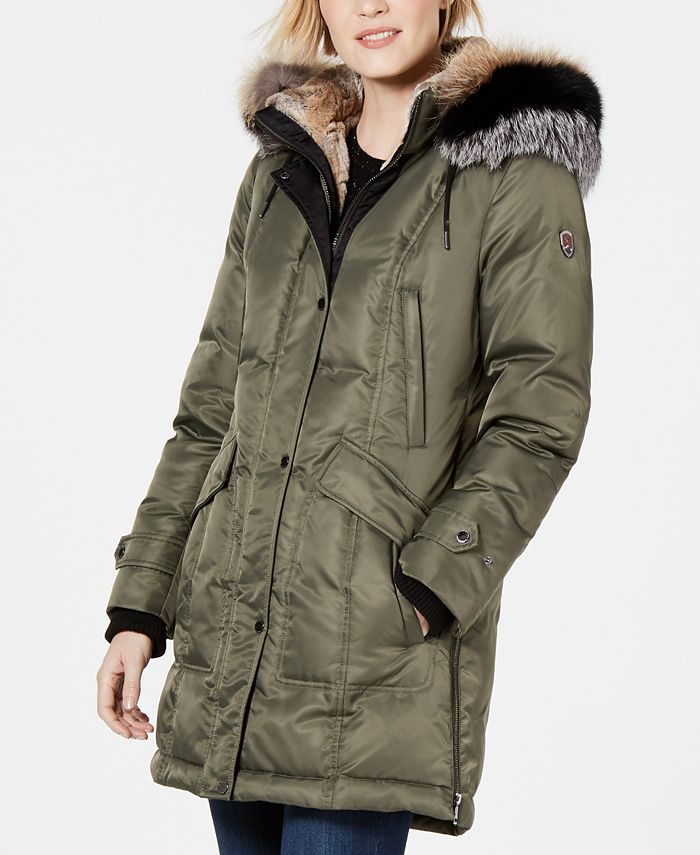 1 Madison Expedition Fox-Fur-Trim Hooded Parka & Reviews - Coats ...