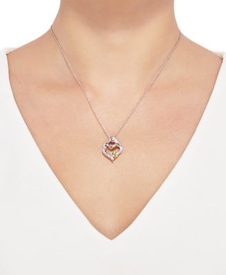 mother and infant diamond pendant necklace