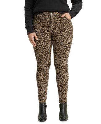 high rise leopard print jeans