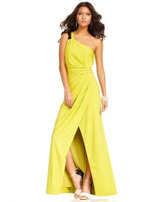 Jessica Simpson Dress, Sleeveless One-Shoulder Gown - Dresses - Women ...