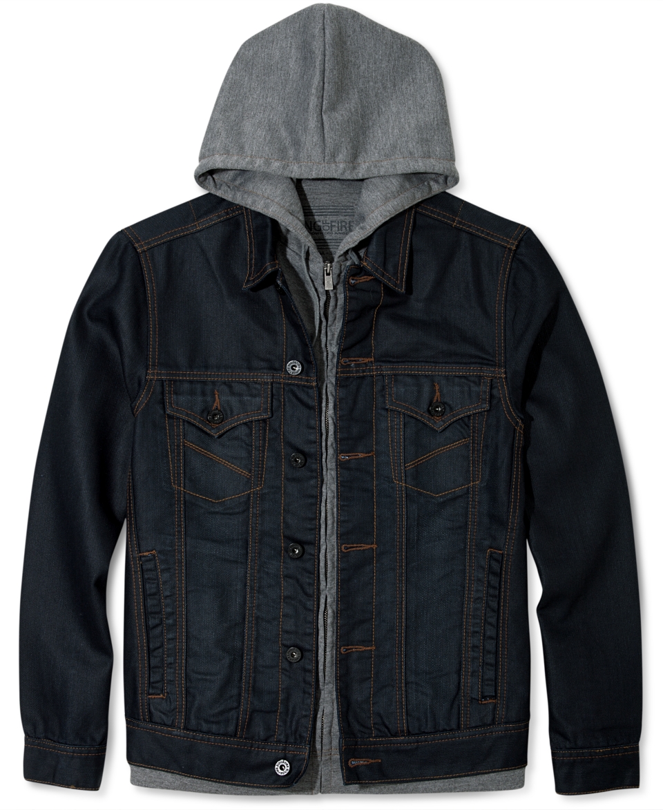 NEW Ring of Fire Jacket, Palos Verdes Hooded Denim Jacket