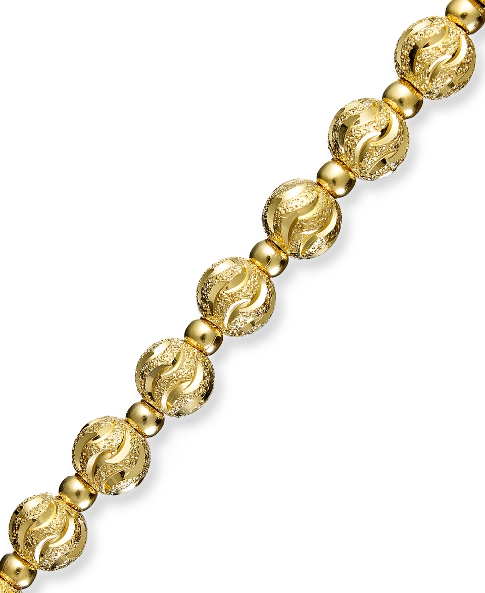 Giani Bernini 24k Gold over Sterling Silver Bracelet, Diamond Cut Beaded Bracelet   Bracelets   Jewelry & Watches