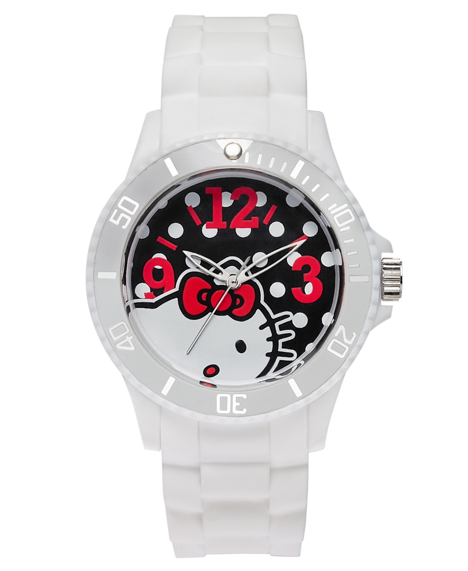 Hello Kitty Watch, Womens White Rubber Strap 40mm H3WL1045WT   Watches   Jewelry & Watches