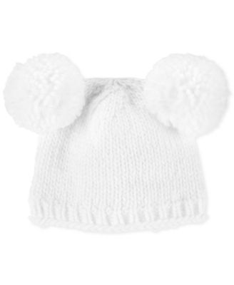 white pom pom hat baby