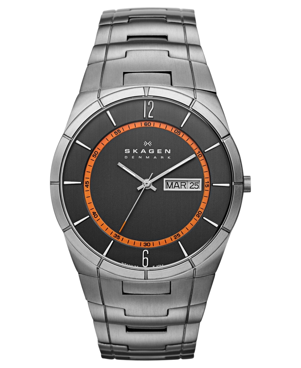 Skagen Denmark Watch, Mens Gray Tone Titanium Bracelet 40mm SKW6008   Watches   Jewelry & Watches