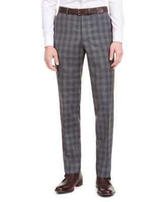 dark grey plaid pants