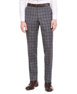 dark gray plaid pants