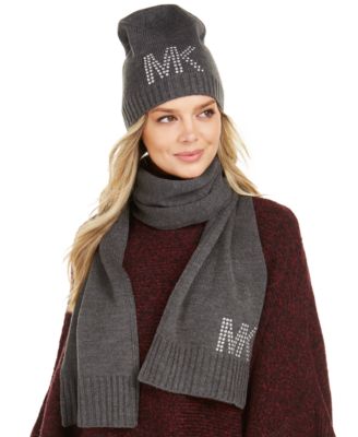 mk scarf and hat set