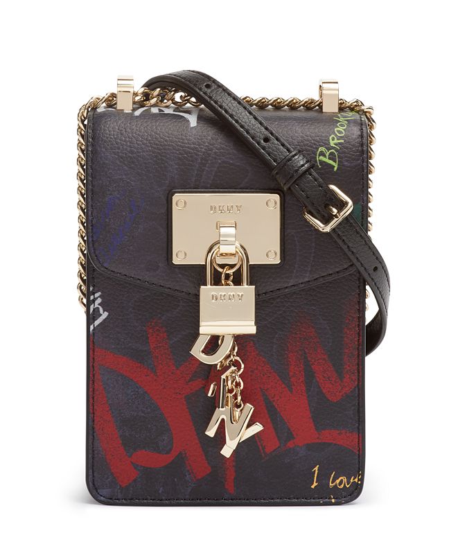 DKNY Elissa Graffiti Logo NorthSouth Leather Crossbody, Created for